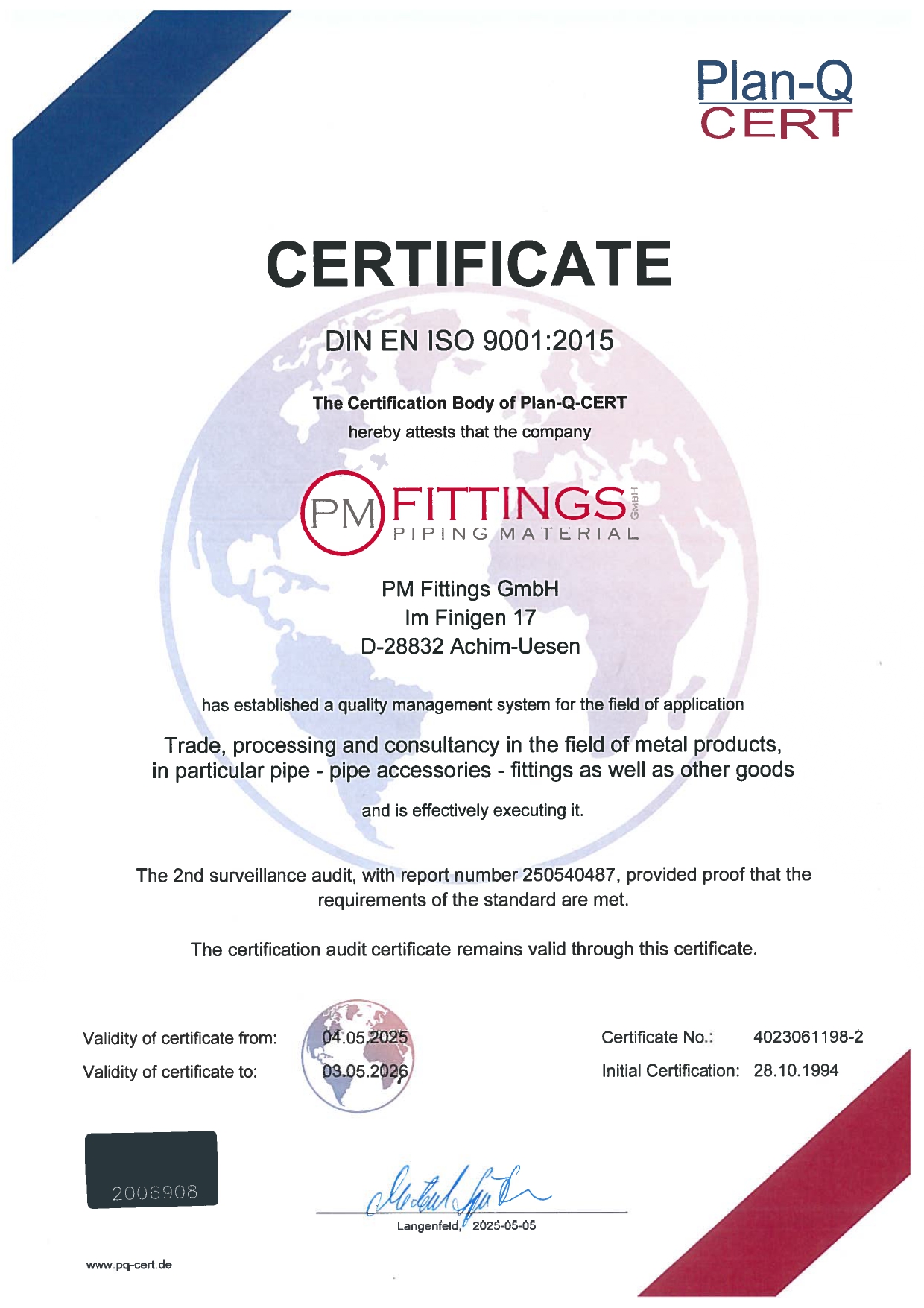 Download certificate